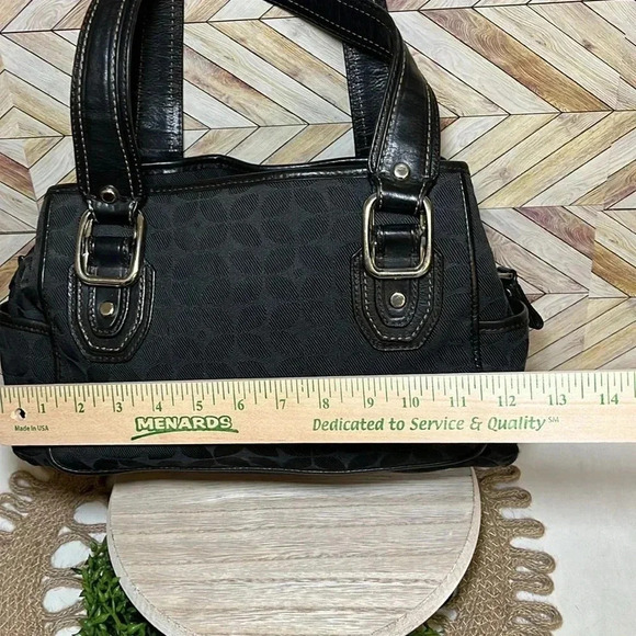 Vintage Fossil Canvas Handbag Black 90's Y2K Classic Timeless Solid Minimalist - Picture 2 of 13